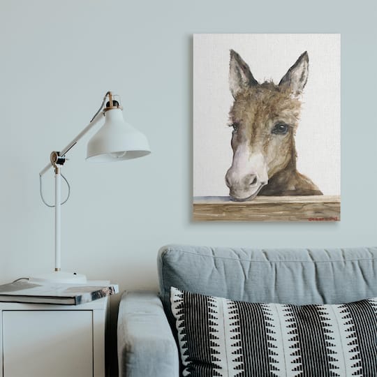Stupell Industries Baby Donkey Portrait Canvas Wall Art